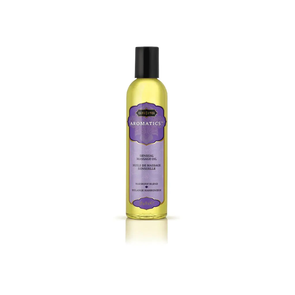 KAMA SUTRA Aromatics Massage Oil Harmony Blend – 2 oz Rich Blend of Natural Essential Oils - Juniper Pine Lavender and Rosemary - Date Night Couples Full Body Massage Oil for Daily Use Body Care
