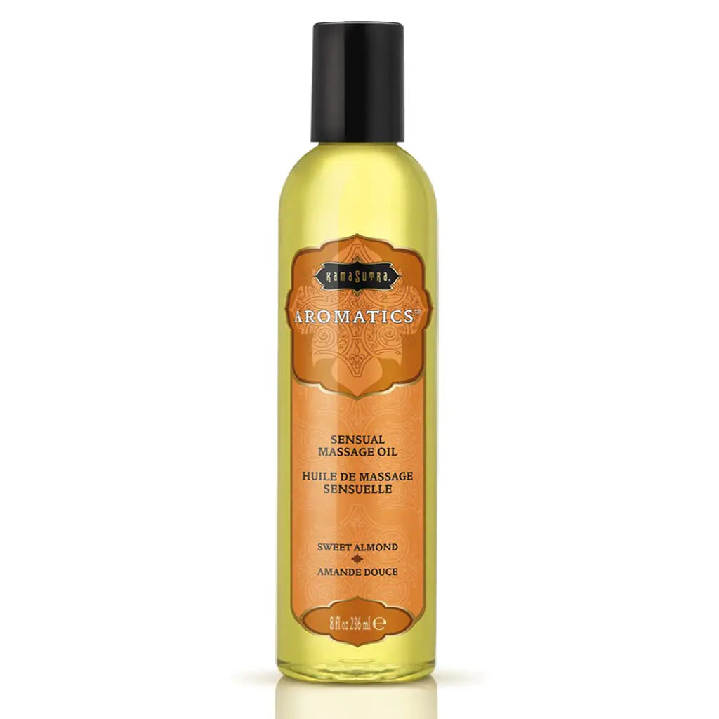 KAMA SUTRA Aromatics Massage Oil Sweet Almond – 8oz - Rich Blend of Oils - Sore Joint & Muscle Massage Oil for Body - Natural Therapy Oil - Warming Sensual Massage for Couples Women and Men