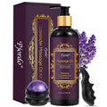 Pjordo Aromatherapy Lavender Massage Oil with Massage Roller Ball & Thumb Saver Massager Spa Massages Oil for Date Night Massage Oil for Massage Therapy Calming Soothing Relaxing 10 Fl Oz