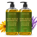 MAJESTIC PURE Arnica Sore Muscle Massage Oil for Massage Therapy - Natural Oil with Lavender and Chamomile Essential Oils - Multipurpose Instant Absorption Full Body Massage Oil - 8 Fl Oz (Pack of 2)